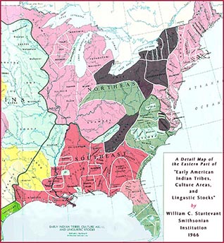 American Indians Tribes map